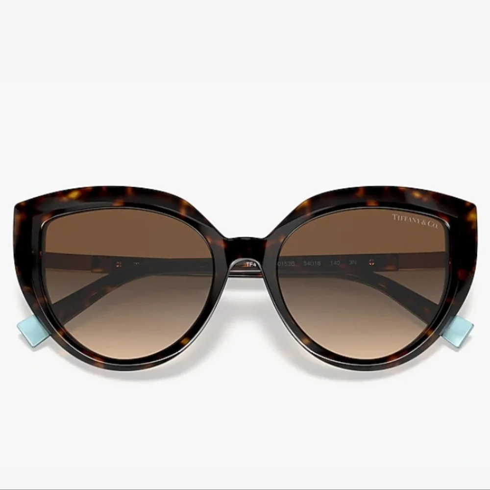 Tiffany & Company TF4170 Logo T Cat Eye Sunglasses in Havanah Brown.  MA#621 - Picture 5 of 17